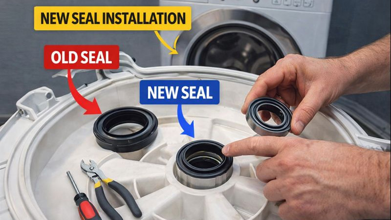 آموزش تعمیرات و تعویض کاسه نمد لباسشویی