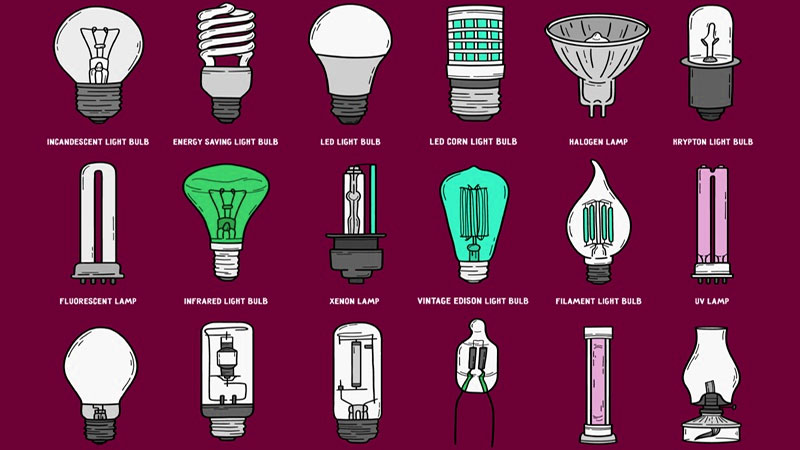 انواع لامپ‌های مورد استفاده در برق ساختمان