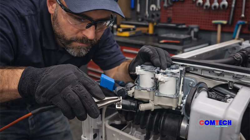 روش تعویض و تعمیر شیربرقی ماشین لباسشویی